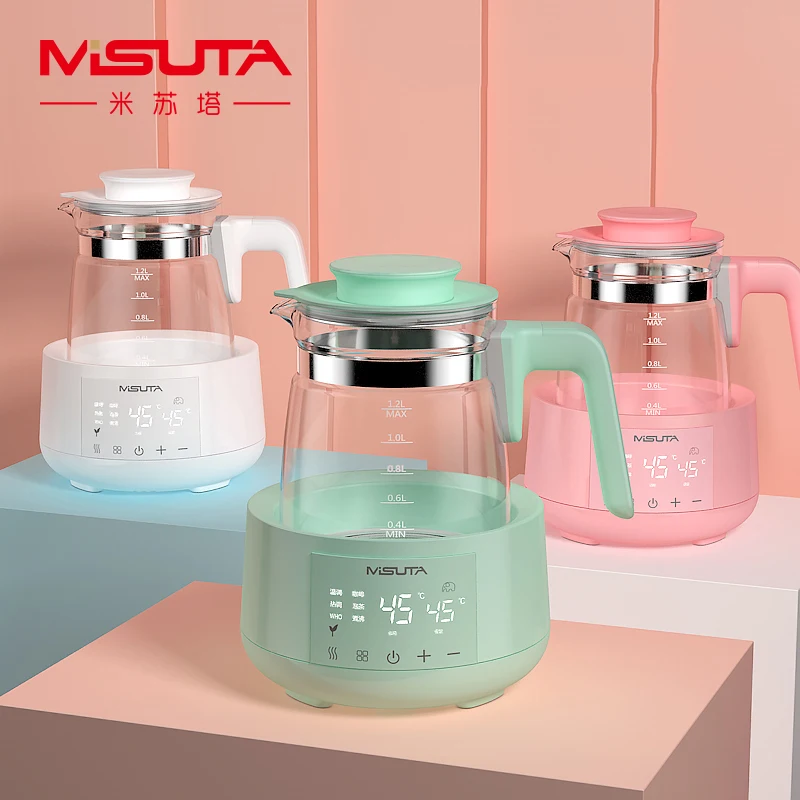 

220V Constant Heat Multi-Function Teakettle Electric Bottle Baby Care Milk and Water Warmer 1.2L Glass Kettle