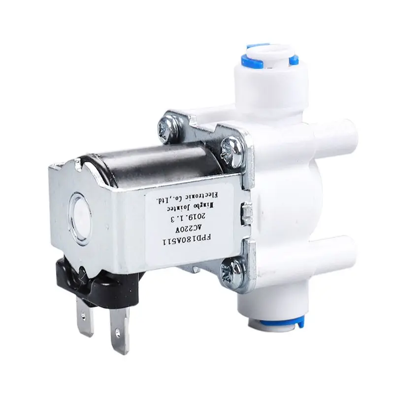 Plastic Water Solenoid for Valve 220V 1/4" Thread Normally Closed Water Inlet Flow Switch Quick Connect Inlet for Valve