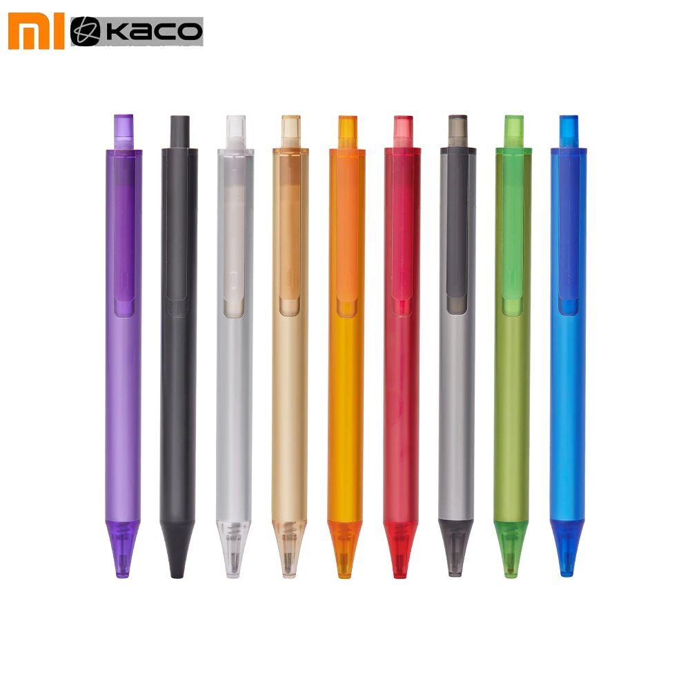 KACO TUBE Series Colorful Gel Ink Pen KACOGREEN Metal 0.5mm Retractable Black Ink Smooth Writing Stationery School Office