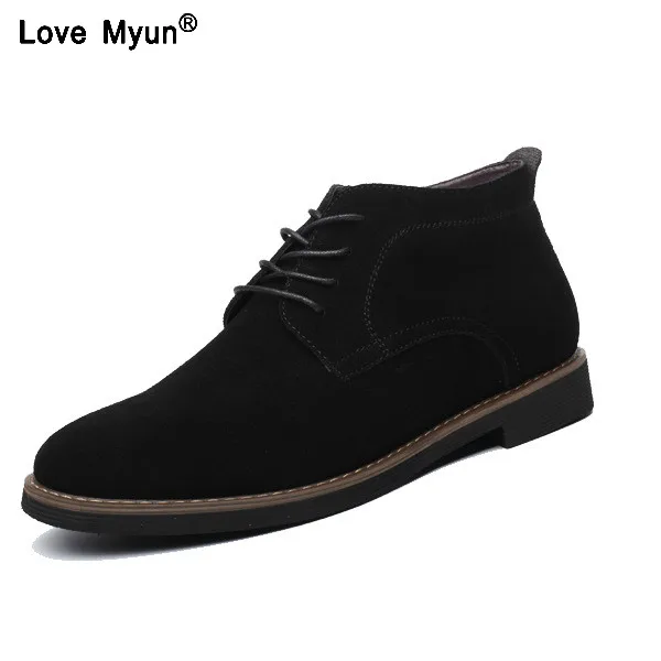 Brand Faux Suede Leather Men\'s Boots Men Business Casual leather Shoes Autumn Winter Fashion Oxford Shoes For Men 698