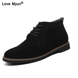 Brand Faux Suede Leather Men's Boots Men Business Casual leather Shoes Autumn Winter Fashion Oxford Shoes For Men 698