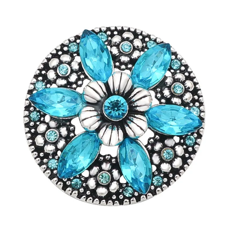 New Round big style Flower Rhinestone Heart Mom 30MM snap buttons fit DIY 18MM snap bracelet snap jewelry Gift