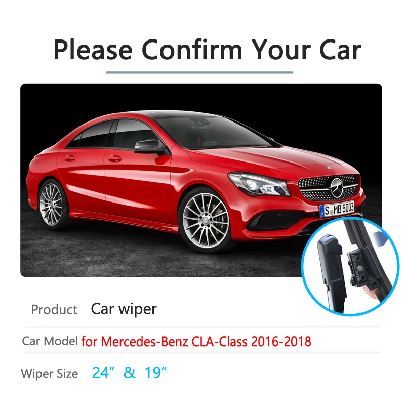 for Mercedes Benz CLA C117 W117 2016~2018 2017 CLA180 CLA200 CLA220 CLA250 CLA45 AMG Car Wiper Blades Windscreen Car Accessories