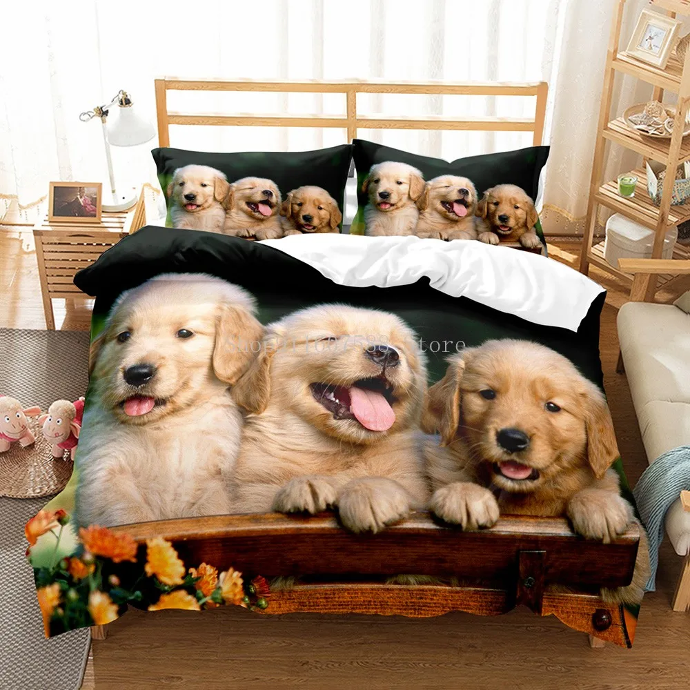 Lovely Dogs Animal 3D Bedding Sets Cute Husky Duvet Quilt Cover Set Kids Comforter Bed Linen Pillowcase Pets Dog