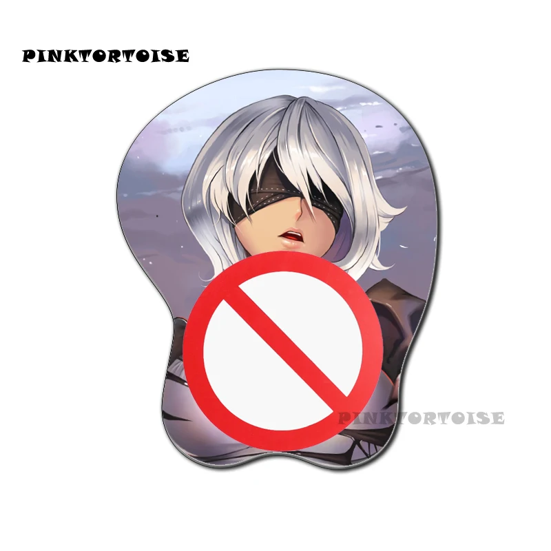 

PINKTORTOISE otaku NieR:Automata 2B Gaming mousepad 3D Chest Silicone Wrist Rest Mouse Pad notebook PC mousepad mat playmat