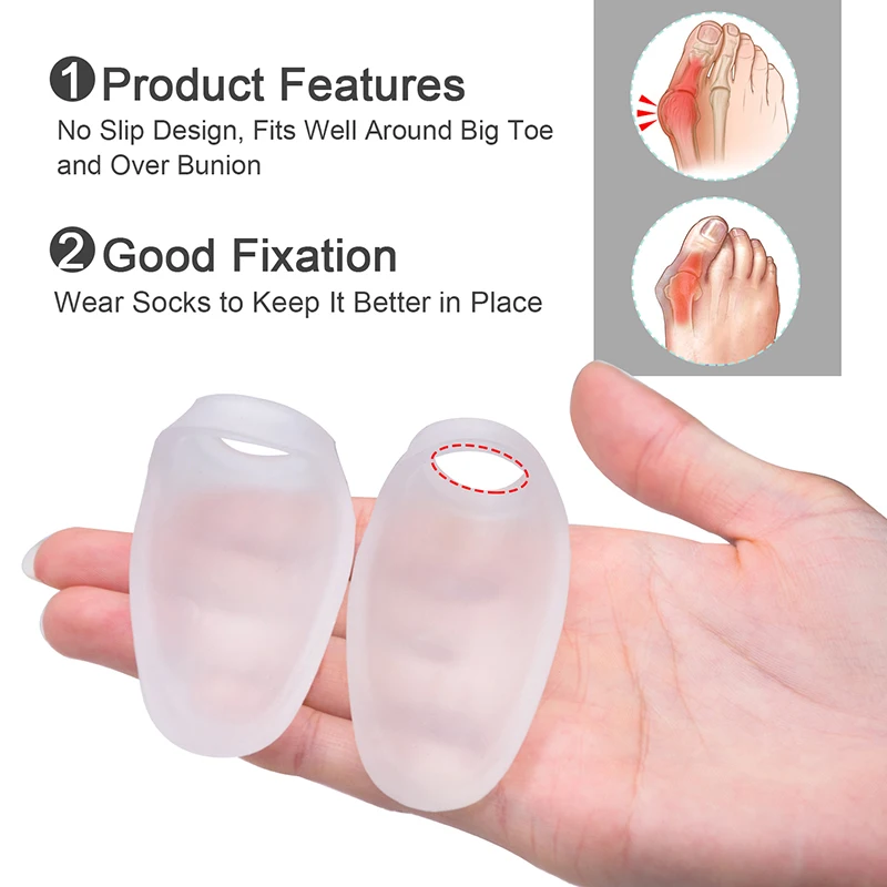 Separador de dedo grande macio, 6 peças = 3 pares, protetor de gel, almofada de joanete, protetor de dedo do pé confortável, tamanho único, cuidados de saúde d2859