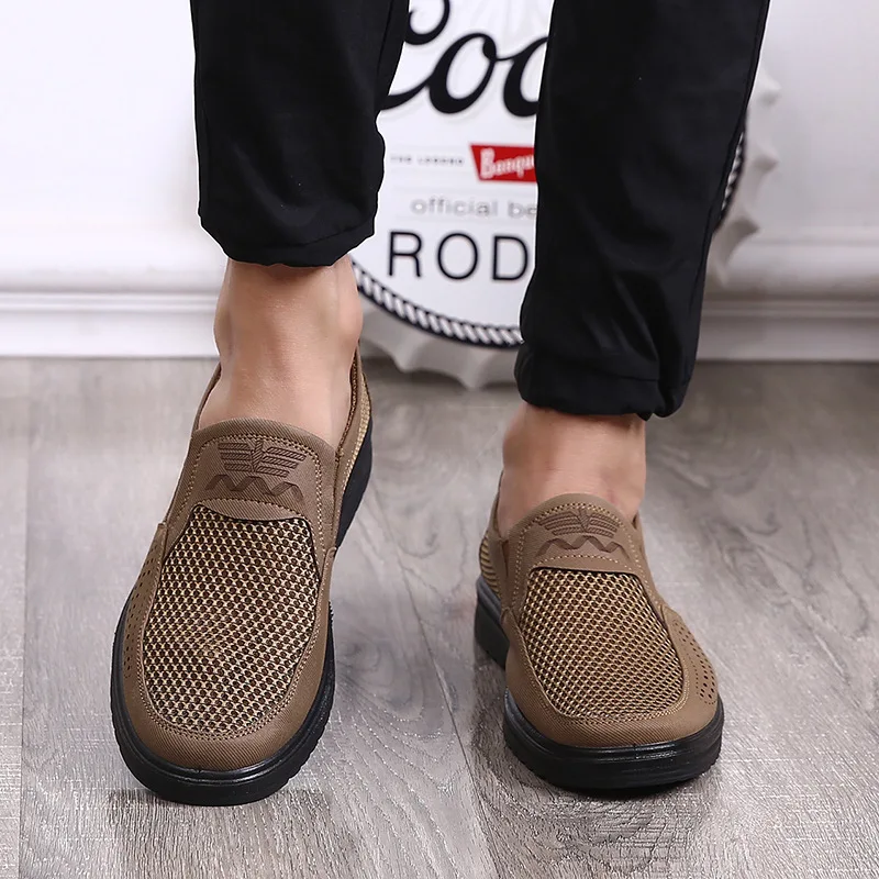 Men Casual Shoes Summer Style Mesh Flats Shoes For Men Loafers Leisure Shoes Breathable Outdoor Walking Footwear Big Size 47 48