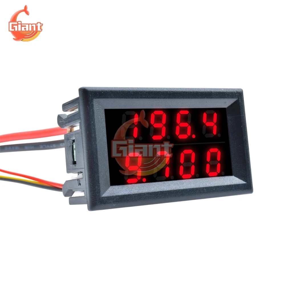 0.28 inch Mini LED Dual Digital Voltmeter Ammeter DC 100V 200V 10A Voltage Current Meter Tester Detector 4 Bit 5 Wires