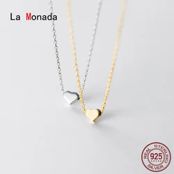 La Monada Silver Chain Necklace For Women Heart Pendant Fashion Minimalist Silver 925 Jewelry On The Neck Womens Necklaces