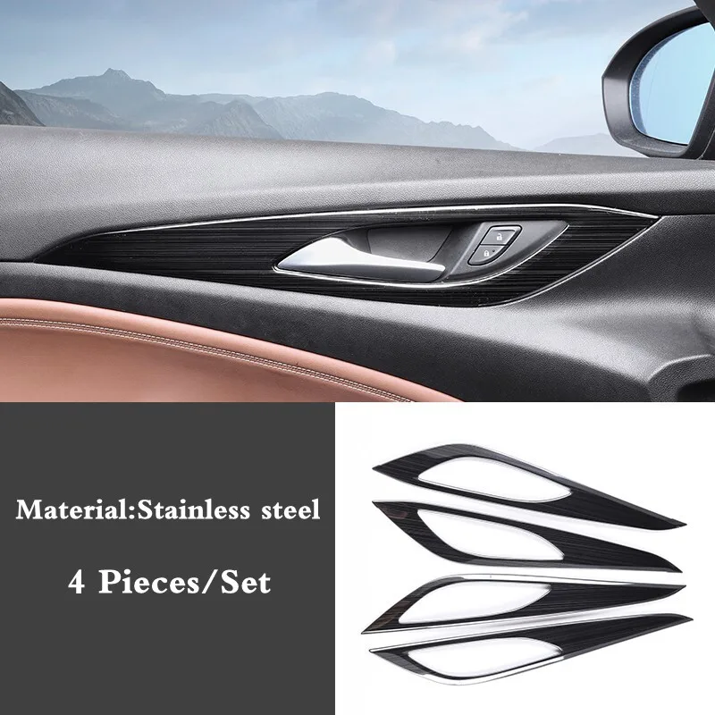 

For Opel Insignia 2017 2018 2019 2020 Stainless steel Car inner door Bowl protector frame Cover Trim Interior Accessories 4PCS