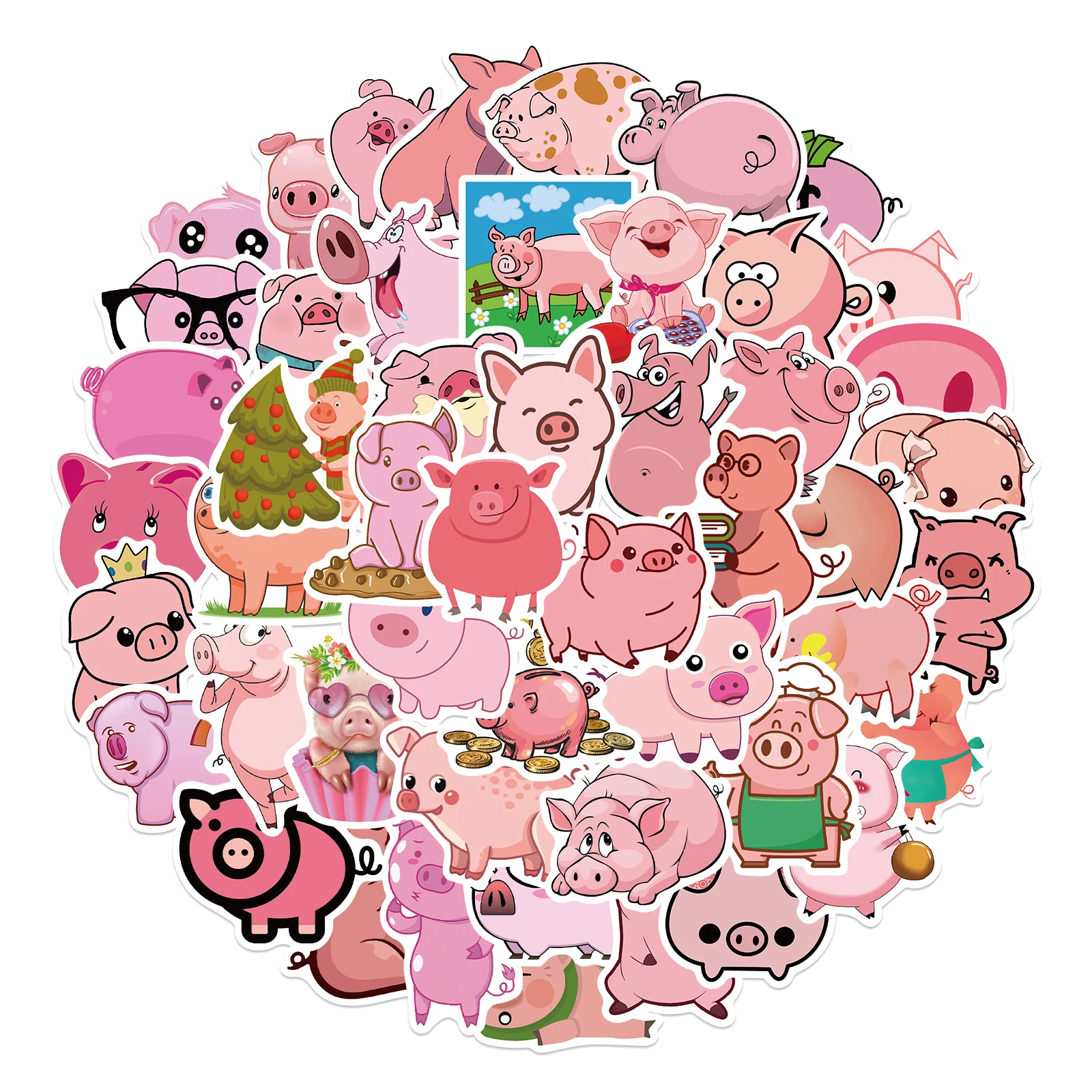 50PCS Creative kawaii Self-made Pink toot pig Stickers/ Beautiful Stickers /Decorative Sticker /DIY Craft Photo Albums