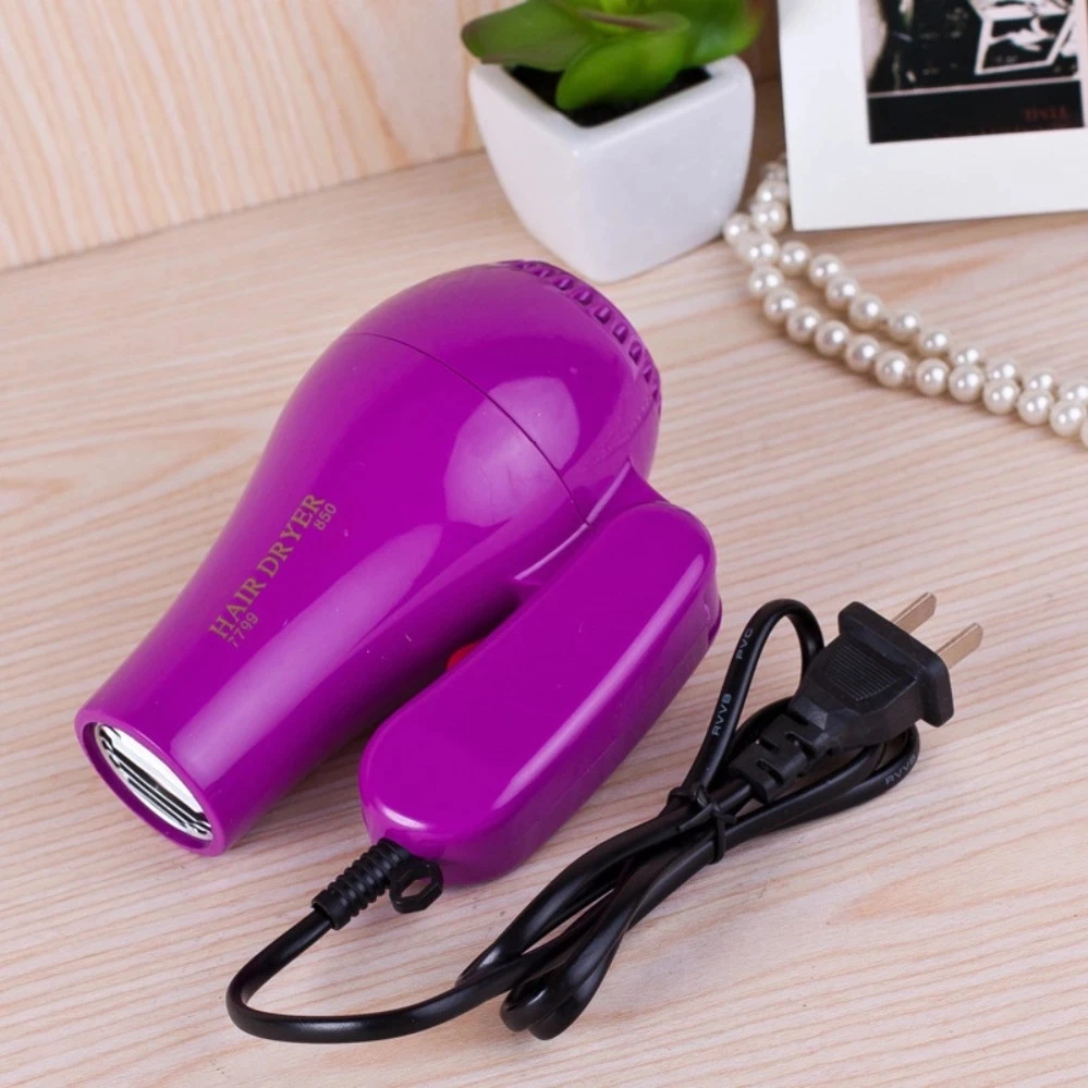 Mini Professional Hair Dryer Collecting Nozzle 220V EU Plug Foldable Travel Household Electric Hair Blower