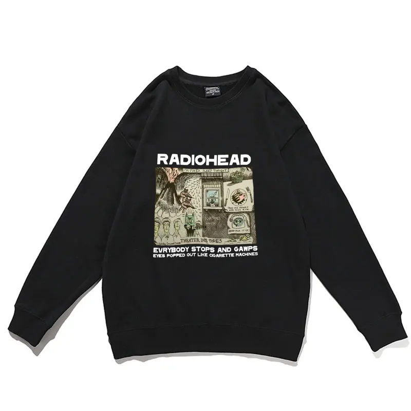 Radiohead 2000 Hip Hop Rock Band Pullover Music Album Print Sweatshirt Long Sleeve Round Neck Men Women Punk Fan Gift Pullovers