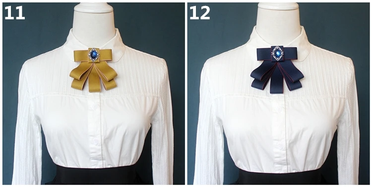 Korean Band Perle Fliege Broschen für Frauen Kristall Strass Krawatte Pins männer Anzug Hemd Collor Kleidung Zubehör – Detail 5
