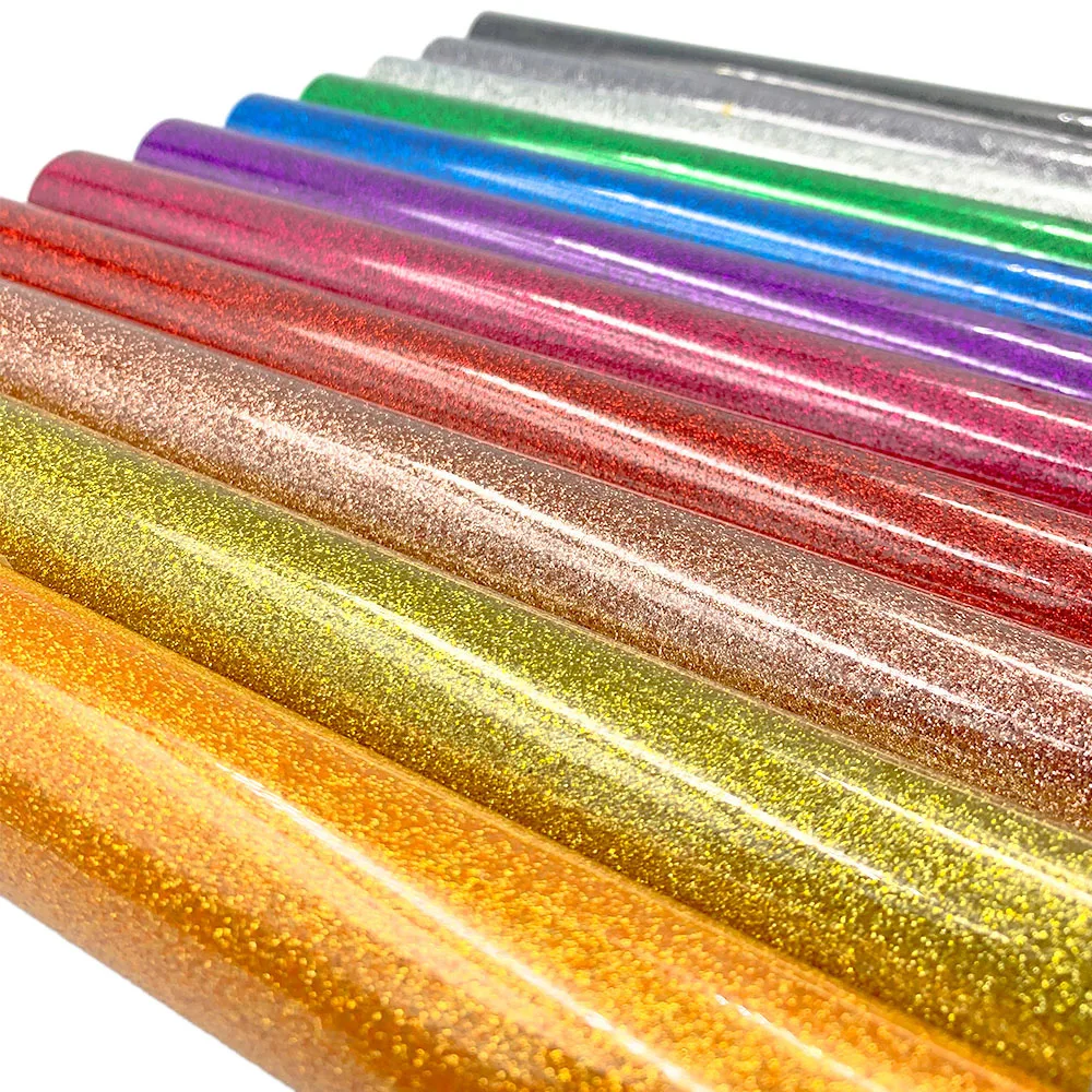 Sheet Glitter Shiny Heat Transfer Vinyl Iron-on Heat Press HTV T-shirt Textiles cut iridescent Craft Cutter Film Sparkle