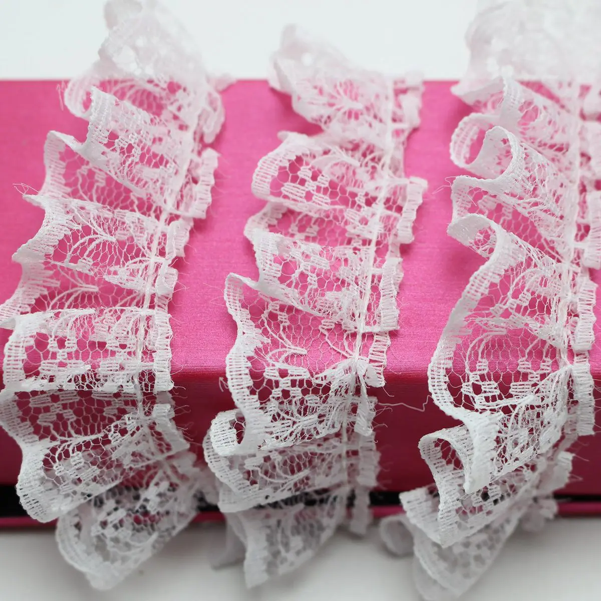 5 Meters Ruffle Lace Trim Ribbon 23mm Sewing Wedding Craft DIYColor for Choice