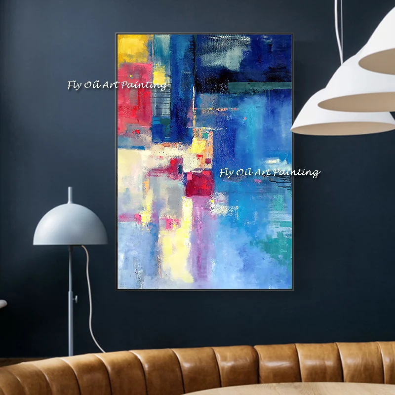 100% Handpainted Modern Abstract Painting Colorful Landscape Art Picture On Canvas For Home and  office wall picture