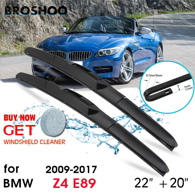 Escobilla de limpiaparabrisas para ventana delantera de coche, limpiaparabrisas con gancho en J, accesorios para BMW Z4 E89, 22 \