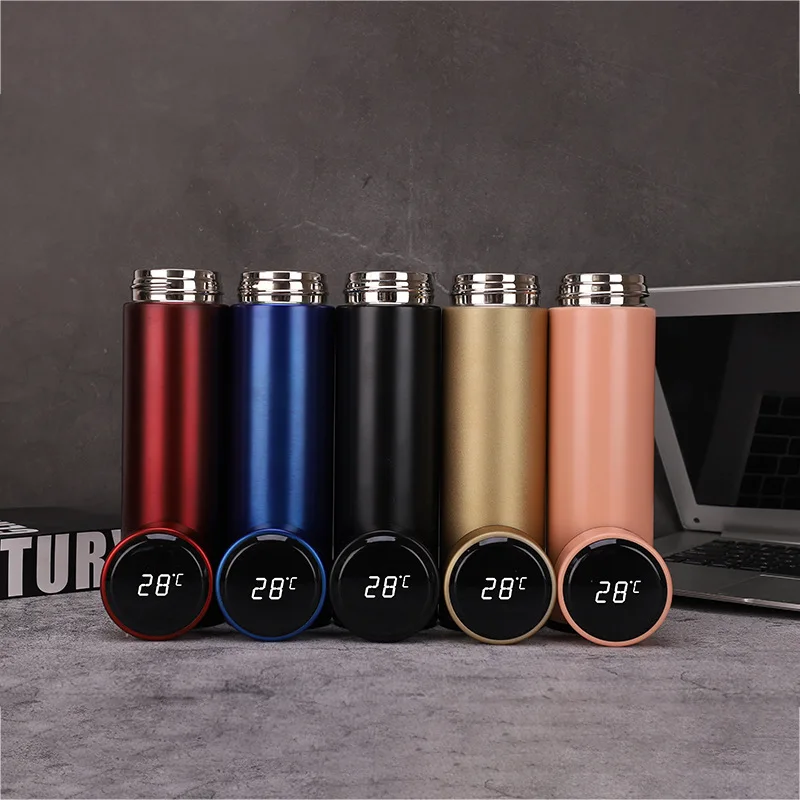 

500ML Stainless Steel Smart Vacuum Flask Outdoor Portable Thermos Bottle Car Water Bottle Travel Mug Coffee Cup