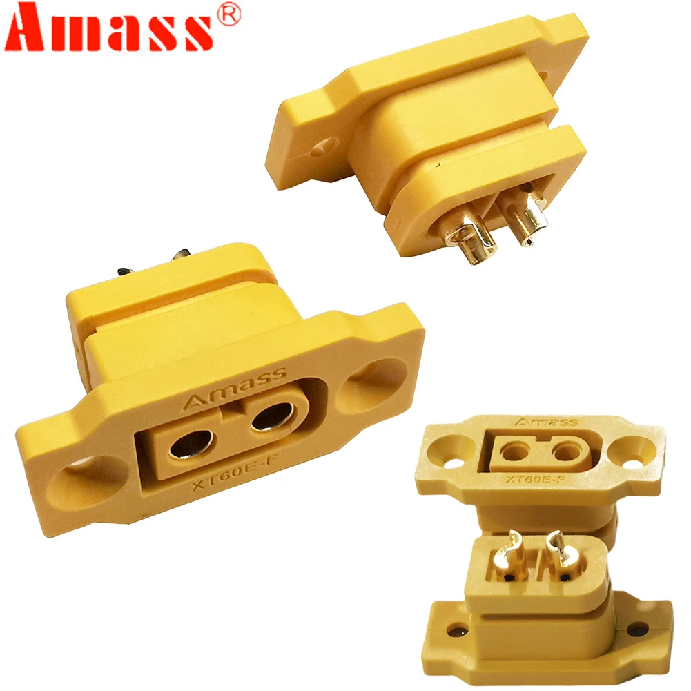 Amass XT60E-F Female Plug Large Current Gold/Brass Ni Plated Connector Power Battery Connecting Adapter for DIY RC Model