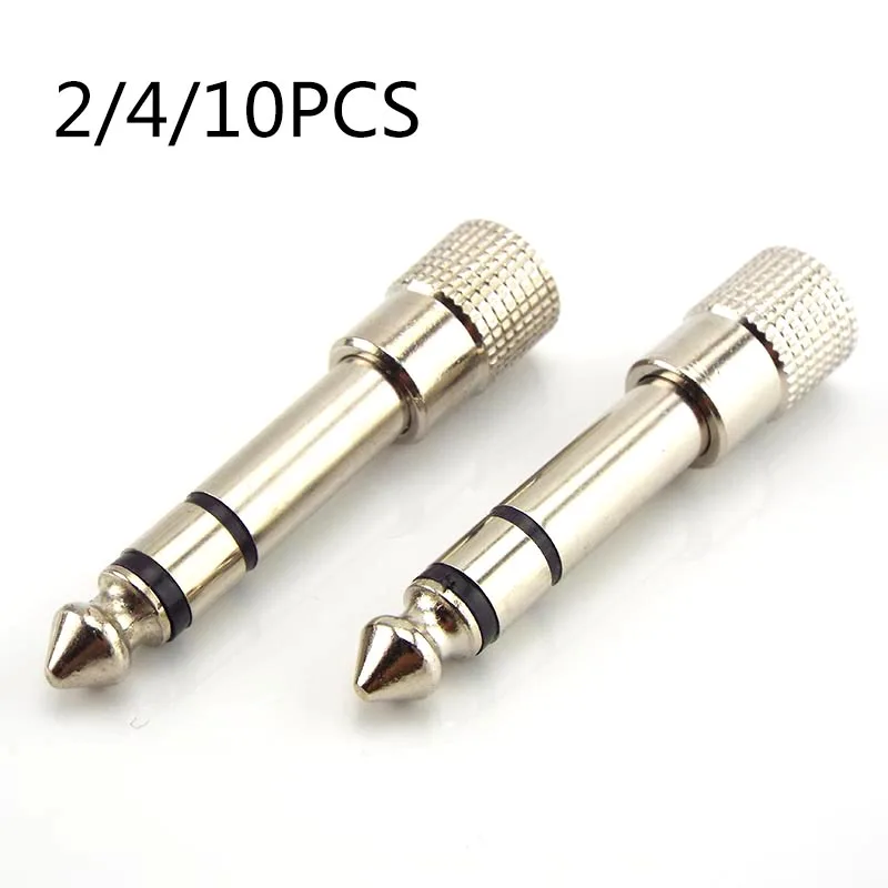 4/10pcs 6.5mm 6.35mm 1/4 "męski wtyk do 3.5mm 1/8" żeńskie gniazdo Stereo złącza zestaw słuchawkowy z głośnikiem Adapter Audio Home mikrofon