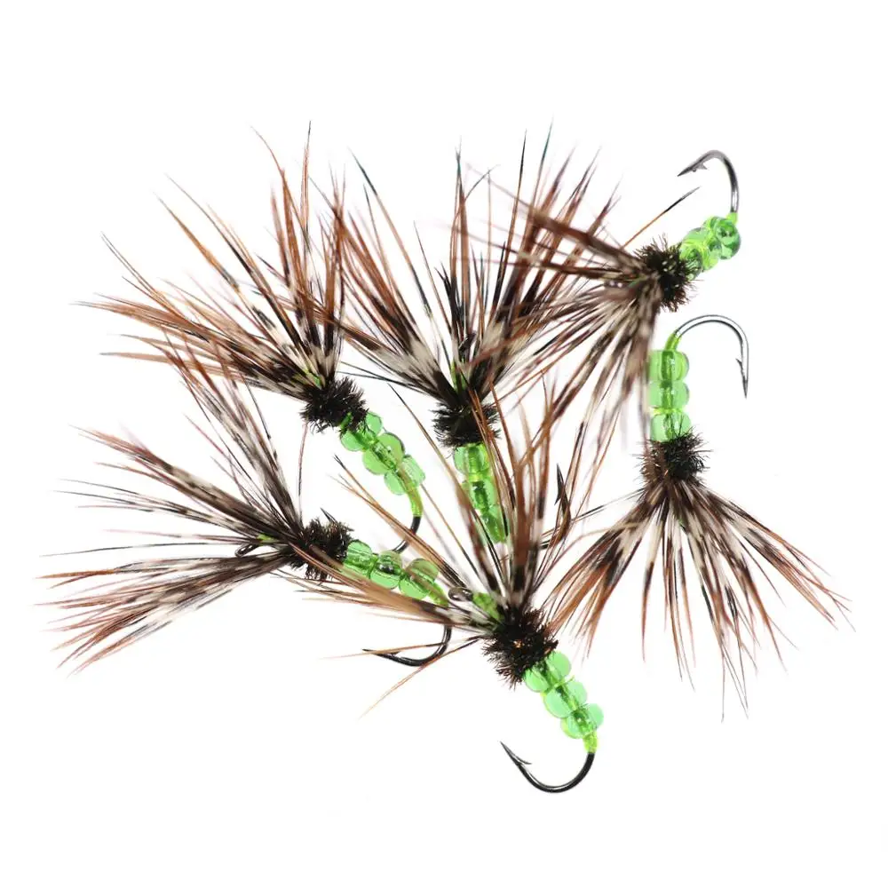 Bimoo Simple – Moscas Tenkara rojas y verdes para trucha - imagen 4