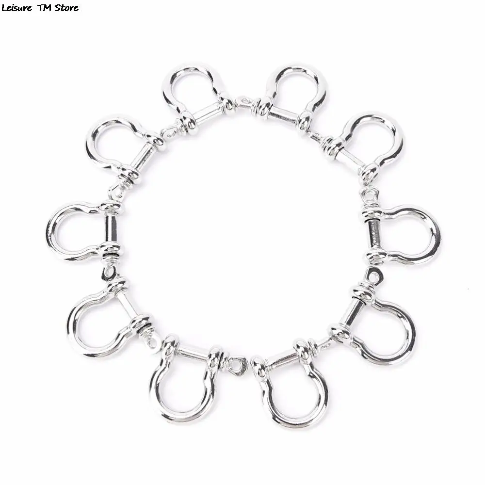 10Pcs/lot Stainless Steel O-Shaped Shackle Buckle Anchor Shackle Screw Pin for Paracord Outdoor Camping Survival Rope Bracelets