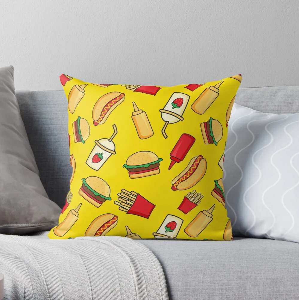 Fast Food Throw Pillow Pillowcase Cushion Cover Home Decorative Sofa Pillow Cover Cushion Cover 40x40cm 45x45cm