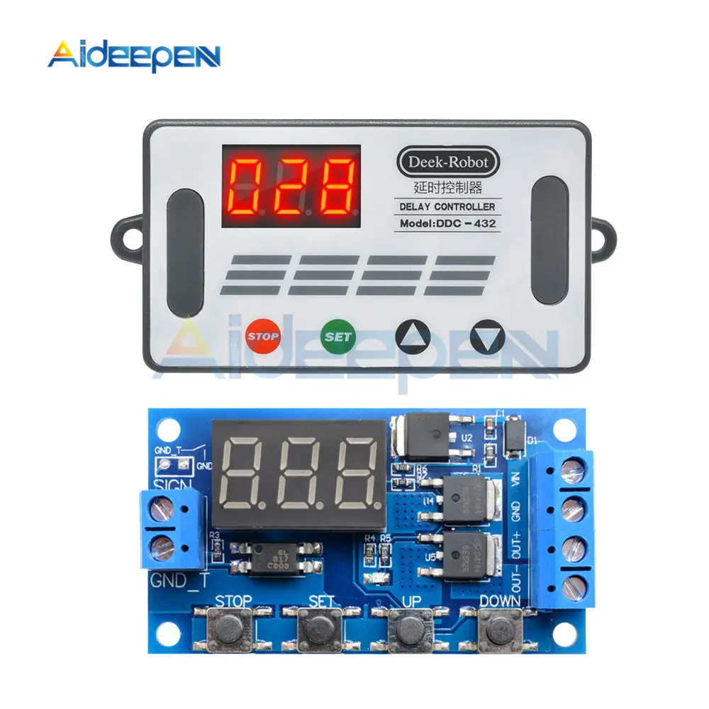 DC 5V-30V Dual MOS Zeit Verzögerung Relais High Level Trigger LED Digital Display Zyklus Zeit Timer Verzögerung Schalter Schaltung 12V 24V 0-999