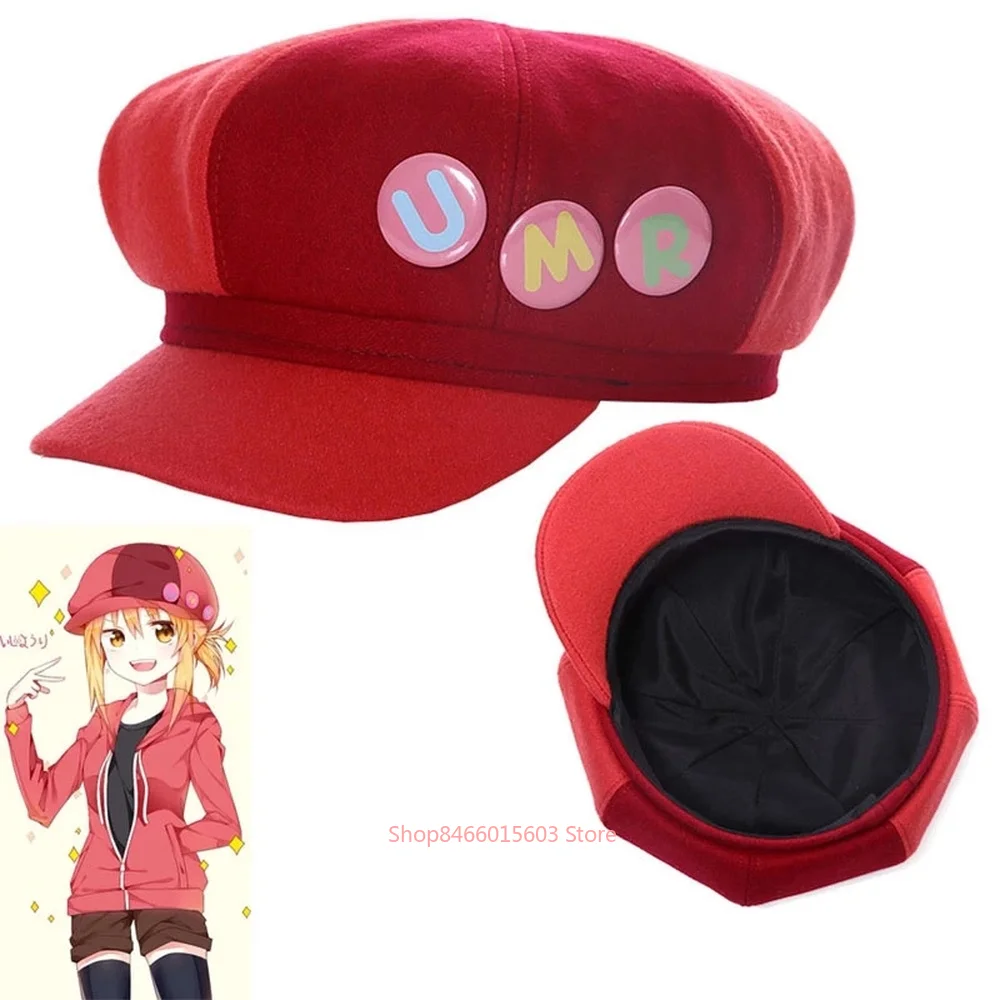 Boinas de Anime de Navidad para mujer, sombrero de Cosplay con estilo, gorra roja de dibujos animados, fiesta de Halloween, regalos de cumpleaños