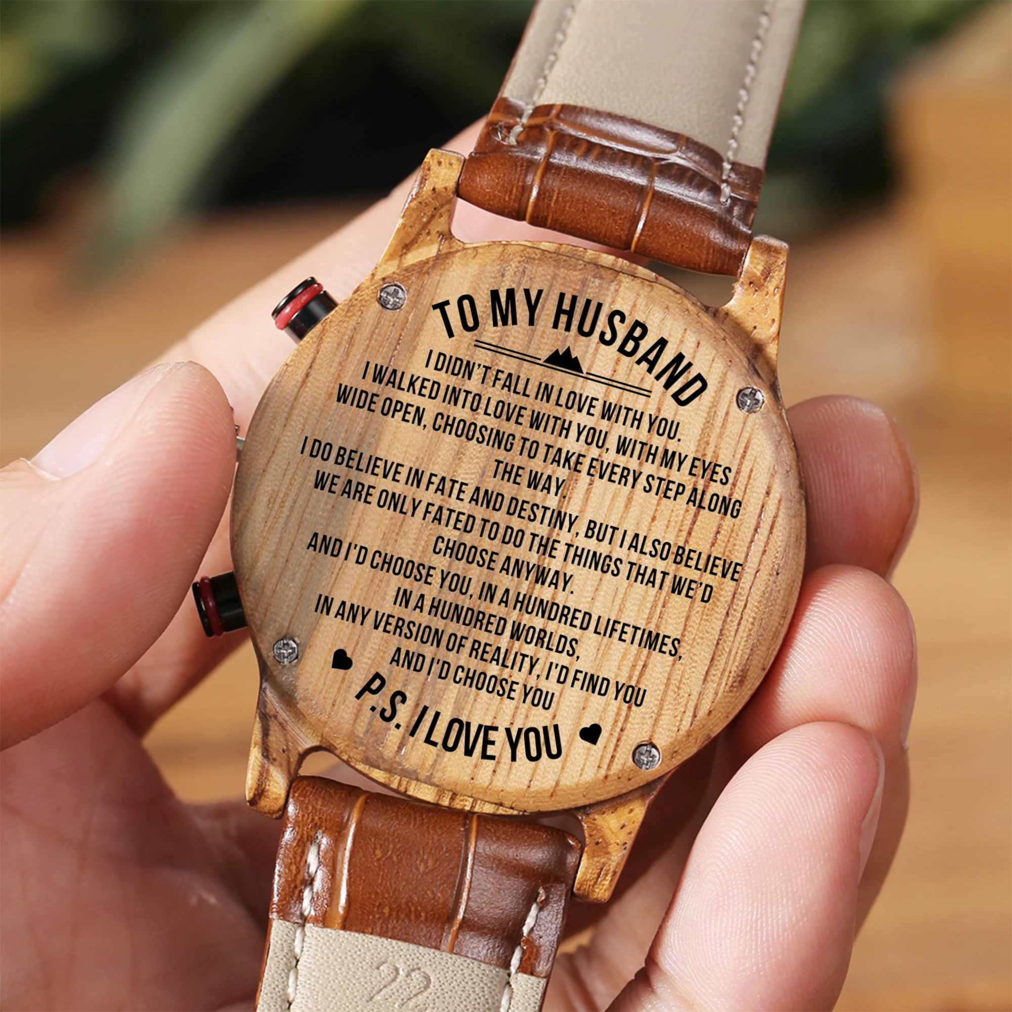 

To My Husband-Meeting You Was Fate Becoming Your Wife Was A Choice Engraved Watch Custom Men's Watches