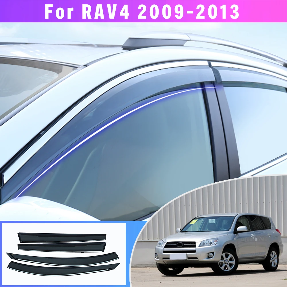 

4pcs Car Smoke Window For Toyota RAV4 XA40 2014 2015 2016 2017 2018 Sun Rain Exterior Visor Deflector Guard Auto Accessories