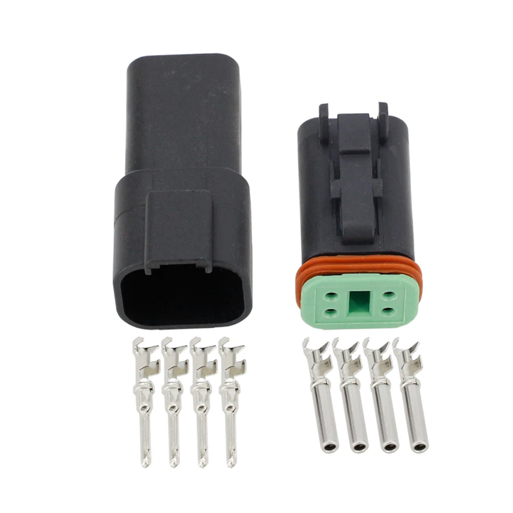 Black DT Connectors DT04-4P/DT06-4S 4 PinAutomobile Waterproof Wire Electrical Male Female Connector Plug