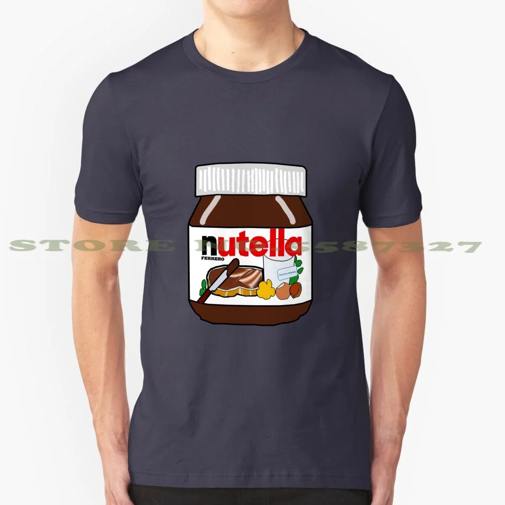 Nutella Jar 100% Cotton T-Shirt Nutella Jar Pattern Popular Brown Red Yellow Green Chocolate Hazelnut Yummy