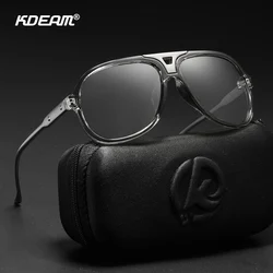 KDEAM Pilot Men's Sunglasses Polarized 60mm Width Night Fishing Glasses Women UV400 Photochromic Sunglasses Color C9 CE KD570