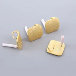 10pcs/set Stainless Steel Stud Earrings Base Golden Color Earrings Connectors for Diy Jewelry Making