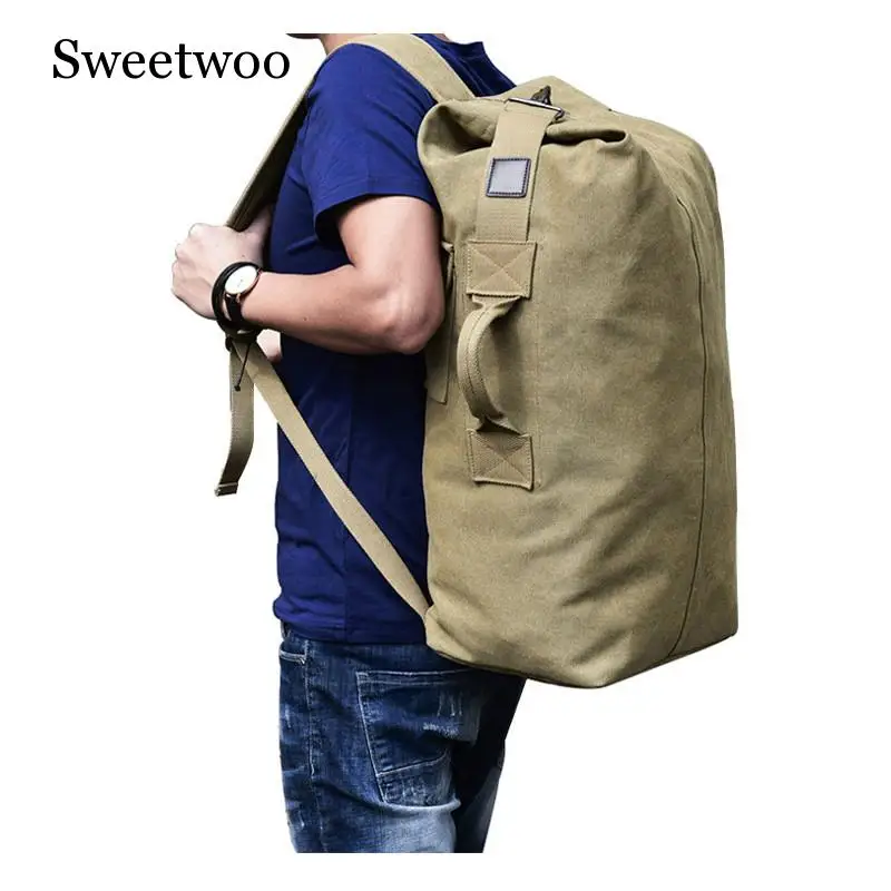 Large Capacity Travel Climbing Bag Tactical Military Backpack Women Army Bags Canvas Bucket Bag Shoulder Sports Bag Male