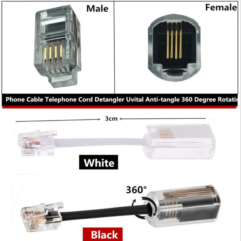 Telephone rotary head RJ11 handle wire winder telephone wire winder handle wire rotary head rj9 cable