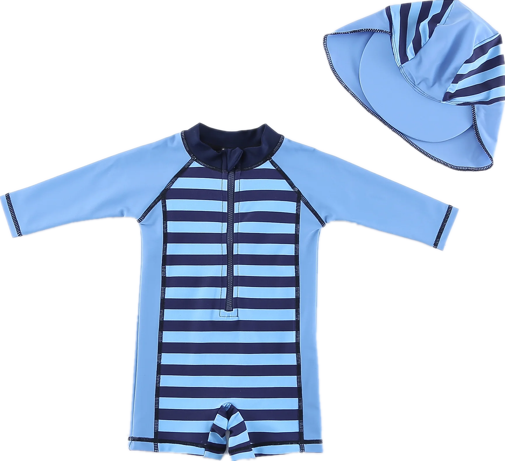Wishere Swimsuit One Piece Baby Boy Swimwear Children Swimming Suit With Hat Kid's Beachwear Infant Sun Protection Sunsuit