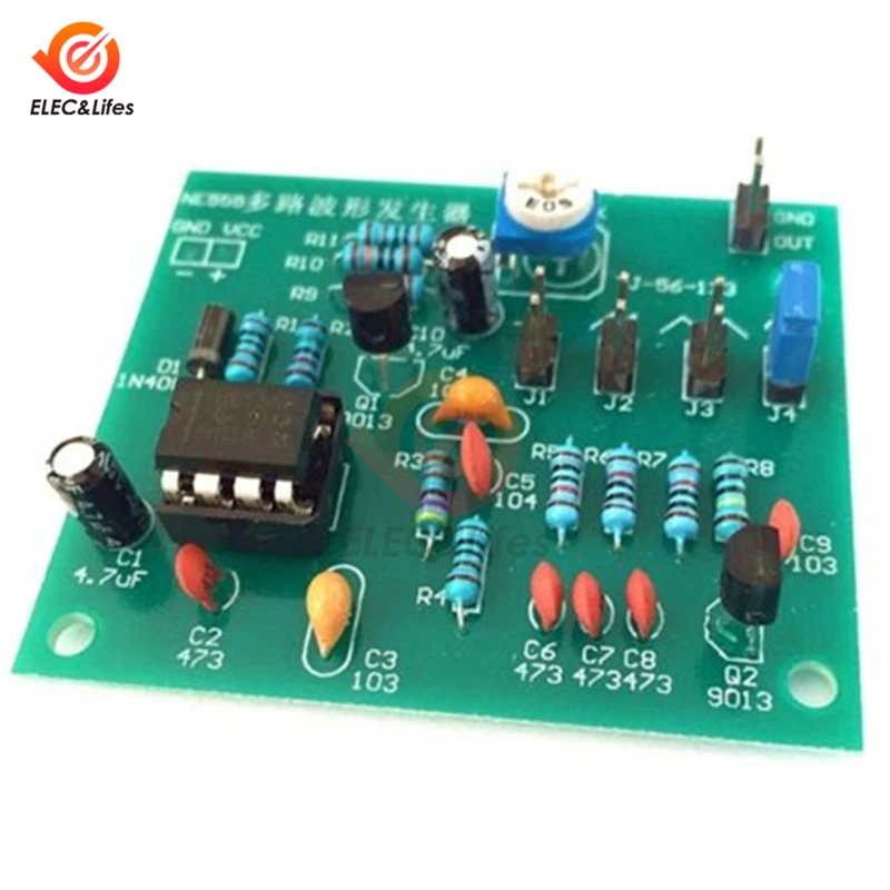 DC 6-12V NE555 Pulse Generator Module Sine/Triangle/Square Wave generator multi-channel Waveform Signal Generator DIY Kit