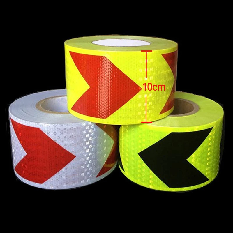 Arrow Self-Adhesive PET Reflective Safety Warning Tape Road Traffic Construction Site Reflective Guide Sign