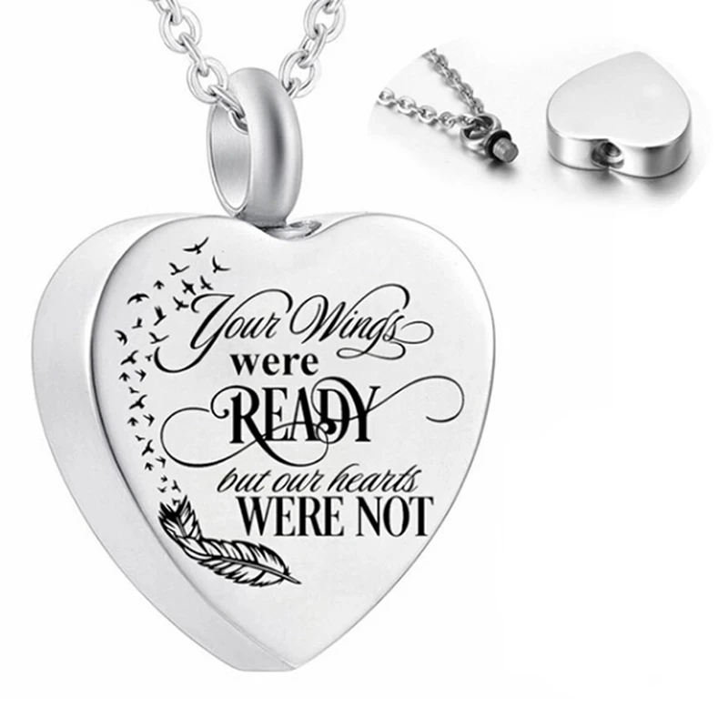 316L Stainless Steel Heart Cremation Jewelry For Ashes Of Loved Ones Keepsake Memorial Urn Necklace Pendant