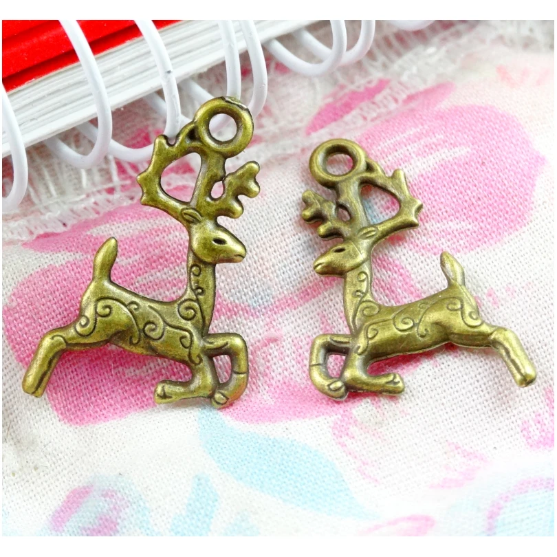 

100pcs 20*14MM Vintage Deer Pendants Charm For Jewelry Making Antique Bronze Color Deer Pendants Charm Deer