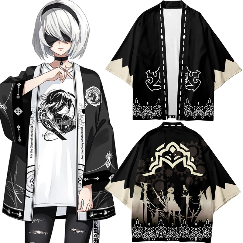 

NieR:Automata YoRHa No.2 Type B Cosplay Costume Game 3D Printing Kimono Yukata Casual Tops Casual Coats Jacket Women Men