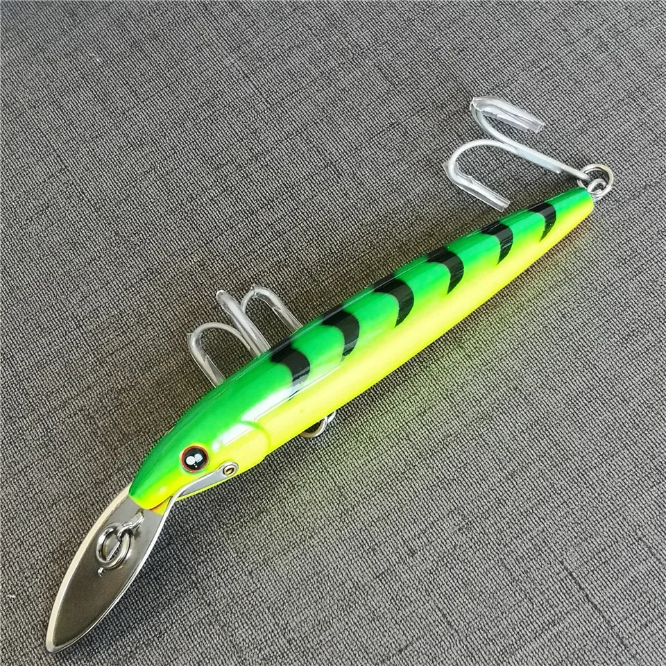 Swolfy 1pcs 130mm/32,5g 185mm/60g Troll ing Thunfisch Angel köder große sinkende See köder Elritze lockt Fisch köder vmc Haken – Detail 6
