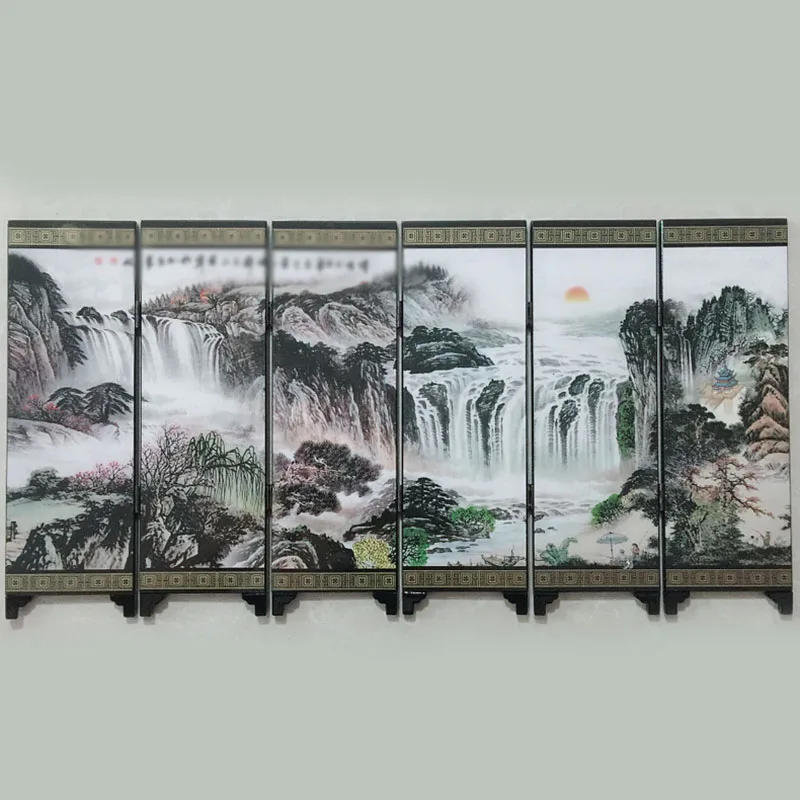 1 Pcs Wooden Chinese Style Vintage Retro Small Folding Panel Screen Room Divider