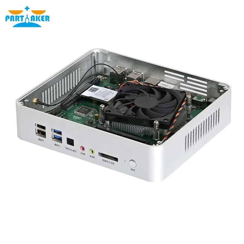 Partaker-미니 PC, 인텔 코어 i7 1065G7 i5 1035G4 2 * RAM 슬롯 최대 64GB DDR4 RAM 게임용 데스크탑 컴퓨터 2 * HDMI2.0 2 * LAN 8 * USB