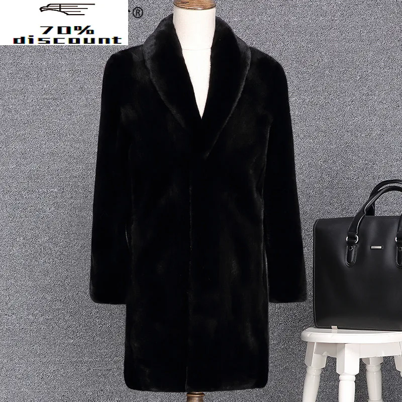 

2020 Real Mink Fur Coat Men Long Winter Jacket Men Natural Fur Coats Warm Parka Man Clothes Luxury Jacket KJ2022