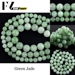 Natural Stone Green Burmese Jades Beads For Jewelry Making Bracelet Necklace Accessories 6/8/10mm Round Loose Spacer Beads 15“