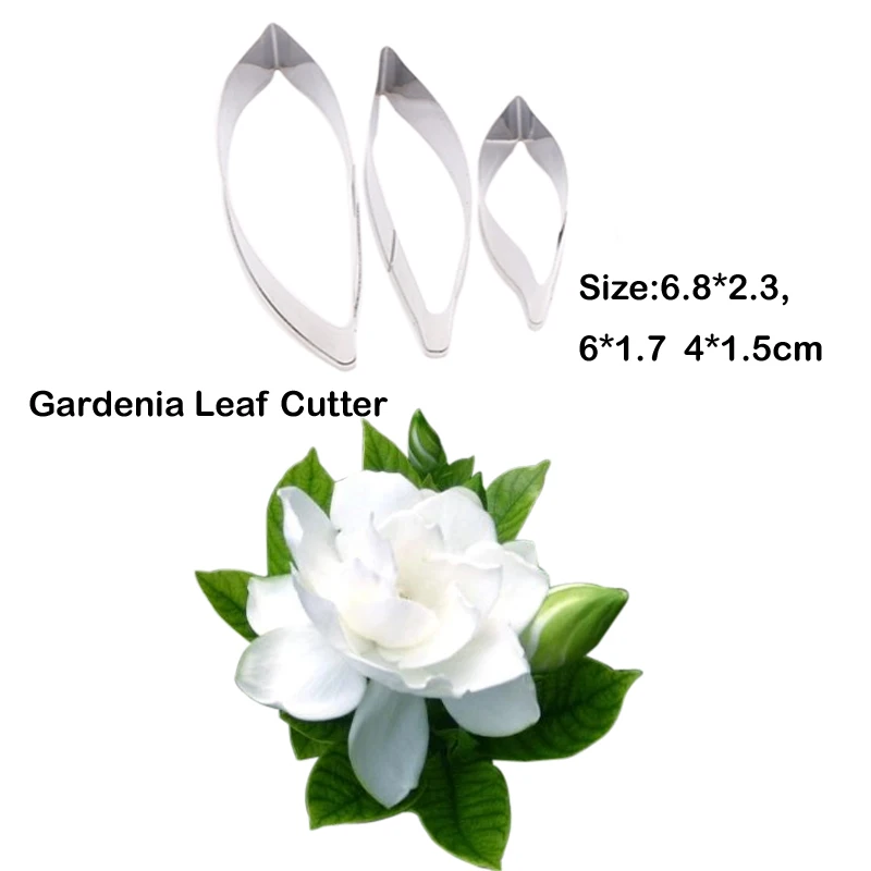 New Gardenia Leaf Flower Veiners Silicone Molds Fondant Sugarcraft Gumpaste Resin Clay Water Paper Cake Decorating Tools cs394